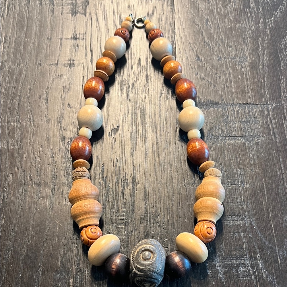 Handcrafted Wooden Bead Necklace